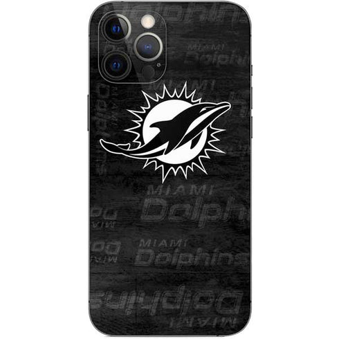 NFL Miami Dolphins Black & White iPhone 12 Pro Max Skin